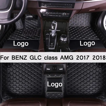MIDOON kožené Auto podlahové rohože pre BENZ GLC triedy AMG 2017 2018 Vlastné auto nohy Podložky automobilový koberec kryt