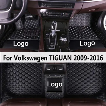 MIDOON kožené Auto podlahové rohože pre Volkswagen TIGUAN roky 2009 až 2012 2013 2016 Vlastné auto nohy Podložky automobilový koberec kryt