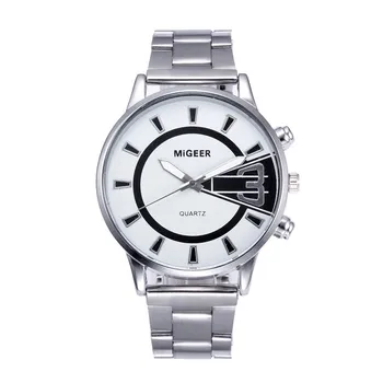 MIGEER top značky luxusné hodinky módnej Muž Dizajn z Nehrdzavejúcej Ocele Analógový Zliatiny Quartz Náramkové Hodinky Relogio Masculino A3