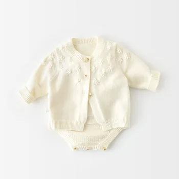 MILANCEL 2020 detské oblečenie nastaviť kvetinový embrodiery novorodenca dievčatá oblečenie kórejský štýl dieťa sveter a kombinézu