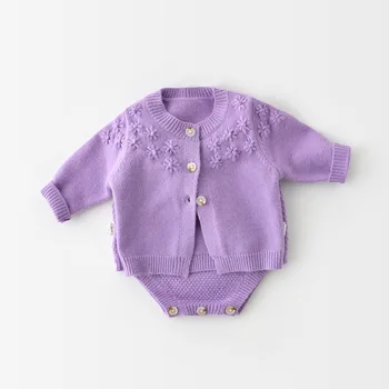 MILANCEL 2020 detské oblečenie nastaviť kvetinový embrodiery novorodenca dievčatá oblečenie kórejský štýl dieťa sveter a kombinézu