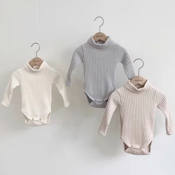 MILANCEL 2021 Jar Detské Oblečenie Turtleneck Infant Boys Kombinézu Celý Rukáv Batoľa Dievča Jumpsuit