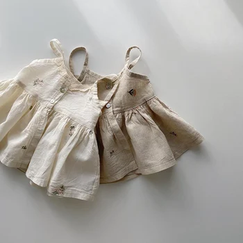 MILANCEL letné oblečenie novorodenca kórejský štýl, baby, dievčatá oblečenie embrodiery detská košieľka prehrabať golier dievčatká kombinézu