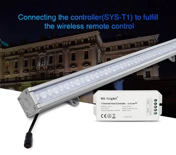 MiLight SYS-RL1 24W RGB+SCS LED Wall Washer Svetlo DC24V Podriadených Lampa IP66 Nepremokavé Drived o SYS-T1 Remote Host Controller
