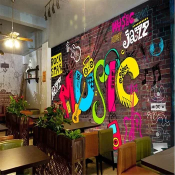 Milofi pohode graffiti retro music abecedy papier pozadí steny nástenná maľba