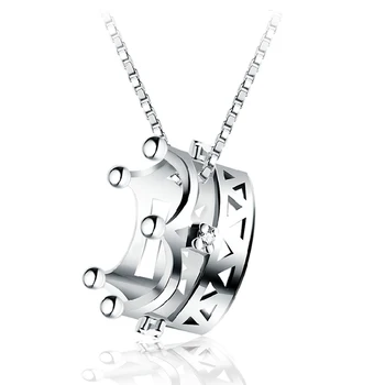 Milovníci Najlepší Darček, Aký Jednoduchý Elegantný 925 Sterling Silver Chain Kubický Zirkón Koruny Náhrdelník Prívesok Pre Ženy Módne Šperky