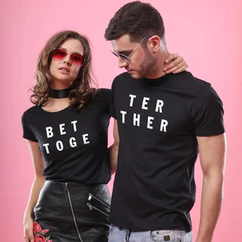 Milovníci Oblečenie medové týždne Tričko Valentine Svadobný Dar Lepšie Spolu Zodpovedajúce T-Shirts pre Páry Jeho & Jej T-shirts