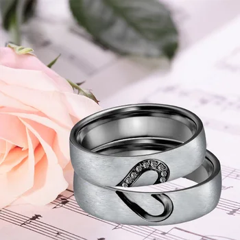 MILOVNÍK Aliancie Srdce svadobné Svadobné prstene sada pre mužov a ženy, Čierna jeho a jej sobáša pár krúžok