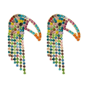Minar Romantický Multicolor Bling Bling Drahokamu Ďatľa Visieť Earings pre Ženy Preháňania Zliatiny Earings Strany Šperky