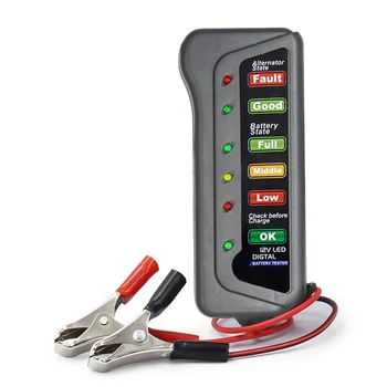 Mini 12V autobatérie Tester Digitálne Alternátor Tester 6 LED Svetlá Displej Auto Diagnostický Nástroj Auto Batérie Tester Pre Auto