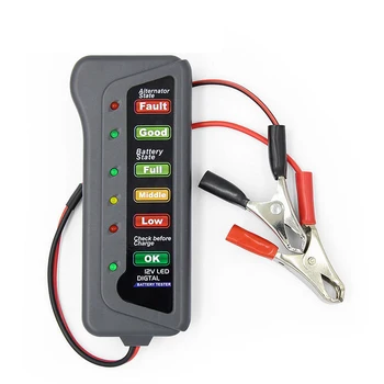 Mini 12V autobatérie Tester Digitálne Alternátor Tester 6 LED Svetlá Displej Auto Diagnostický Nástroj Auto Batérie Tester Pre Auto