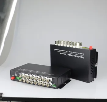 Mini 16-kanálový Digitálny Video Optické jedného vlákna single-mode fiber converter FC20KM