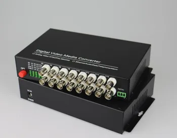 Mini 16-kanálový Digitálny Video Optické jedného vlákna single-mode fiber converter FC20KM