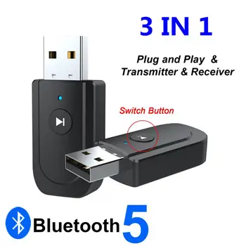 Mini Bluetooth 5.0 3 V 1 Audio Prijímač, Vysielač 3,5 Mm Jack AUX, USB Rozhranie Stereo Hudby Bezdrôtový Adaptér Zodpovedajúce Prepínač