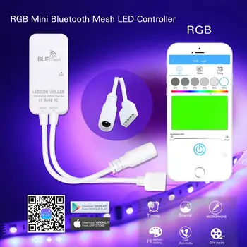Mini Bluetooth LED Pásy Radič pre 3528 5050 Stmievanie RGB RGBW RGBCCT LED Svetelné Pásy APP Radič Android IOS DC9V-24V
