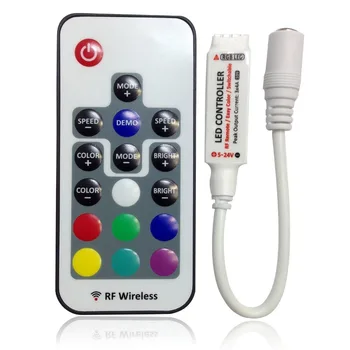 Mini Diaľkové ovládanie pre Farbu RGB LED Pás Svetla, RF Stmievač pre 12V DC LED pás s nástrojmi, Bezdrôtové Diaľkové Ovládanie