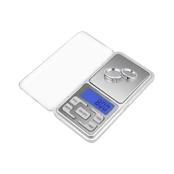 Mini Digital Mierka 100/200/300/500g 0.01/0,1 g Vysokú Presnosť Podsvietenie Elektrické Vrecko Na Šperky Gram Hmotnosti Pre Kuchyňa