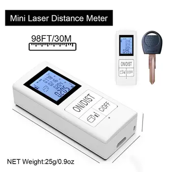 Mini Digitálny laserový merač vzdialenosti Nabíjateľná Opatrenie 98 Ft/30 M Domáce Použitie merací Nástroj 0.03-30 m diaľkomer