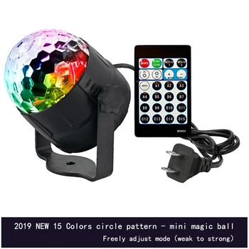 Mini LED Disco Svetlo Hudba Fáze Aktivuje Svetlá Rotujúce Disco Ball Laserový Projektor 15 Vzory Vianočné Svetlo Na spoločenské Zobraziť