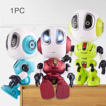 Mini LED Oči Deti Robot Hračka Vzdelávacie Hovorí Nahrávanie Zvuku Pohybuje Spoločné Roztomilý Darček Zábavné Model Ornament Deti