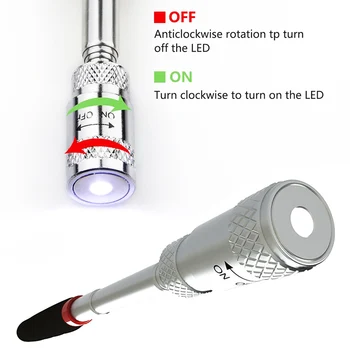 Mini LED Teleskopický Magnet Magnetické Vyzdvihnúť Baterky Baterky Lampy Pre Vyzdvihnutie Skrutkovač na Matice A Skrutky Ručné Náradie