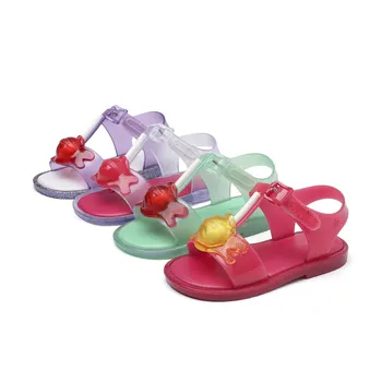Mini Melissa Lízatko Dievča Sandále Nový, Originálny Dievča Jelly topánky Deti Sandále Deti Beach Non-slip Toddlder Candy SH19085