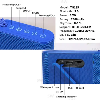 Mini Prenosný Bluetooth Reproduktor Music Center a Subwoofer BoomBox Malé Bezdrôtové Stĺpec 3DStereo USB Reproduktory pre Telefóny s TF FM