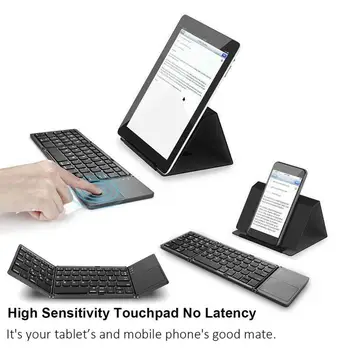 Mini Skladacie Touch 3.0 klávesnicou, Bluetooth, Skladací Systém, Bezdrôtová Pre Samsung Touchpad s Win/iOS/Android Klávesnica E2F3