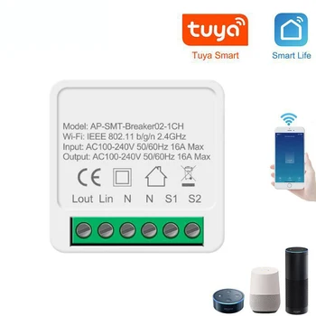 Mini Smart Wifi DIY Prepínač Smart Home Automation Modul Pracuje S Alexa Domovská stránka Google Inteligentný Život Tuya Aplikácie Smart Elektroniky