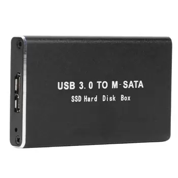 Mini SSD Pevný Disk Prípade USB3.0 mSATA Adaptér Pevný Disk Krytu z Hliníkovej Zliatiny Externý Pevný Disk Prípade