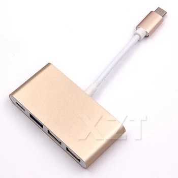 Mini USB kábel Kábel Adaptéra USB HUB Typ C Typ C/ USB 3.0, 2 USB 2.0 Porty pre Telefónny Kábel Pre Macbook PC
