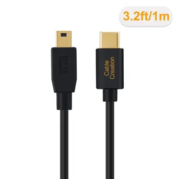 Mini USB na USB C Kábel USB Typu C na Mini-B Kábel, Kompatibilná s GoPro Hero 3+ Hero HD mobilné Telefóny, MP3 Prehrávače, Digitálne Kamery