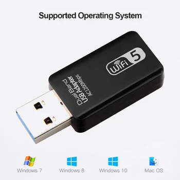 Mini USB Wifi Bezdrôtové Sieťové Karty 2.4 G/5G Dual-Band 1200Mbps wifi Prijímač, Adaptér, Dongle pre Desktop, Notebook