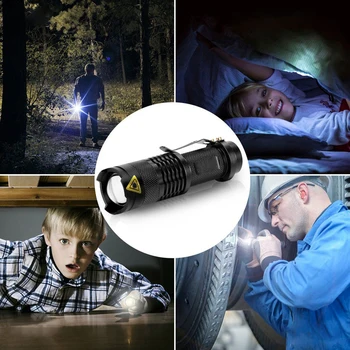 Mini Zoom LED Baterka Cree Q5 Lampada LED Lanterna Lampa klassiker Spona na Svetlo Pocket Torch Linterna Svetlo používať 14500 AA