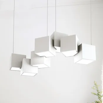 Minimalistický Magic Cube Luster Obývacia Izba Železa Lesk Pendente Lampa Nordic Moderné Spálne Študovňa Bar Osvetlenie Lamparas