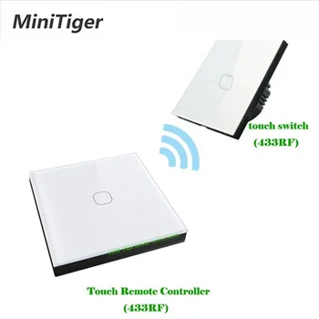 Minitiger 433mhz Bezdrôtové Diaľkové Nástenné svietidlo Dotykový Spínač Normy EÚ 1/2/3 Gang 2 Spôsob Wireless Stick Remote Touch Prepínač