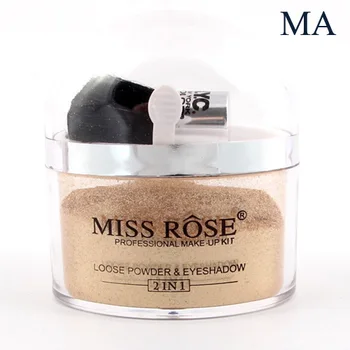 Miss Rose Make-Up na Tvár Zjasňovač Obrys 2 v 1 Loose Powder Lesk Očné tiene Prášok Tvár Leskom Zvýrazňovač make-up Prášok