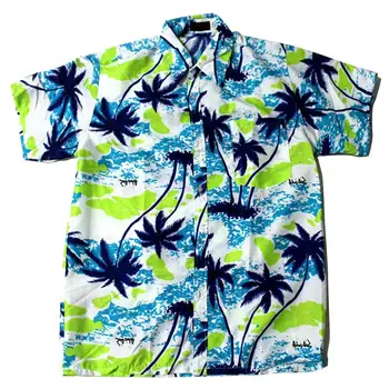 MISSKY Ženy Muži Unisex Letné Tričko Fashion Pláži Tričko Havajské Vzor Bežné Tričko Muž Milovníkov Oblečenie