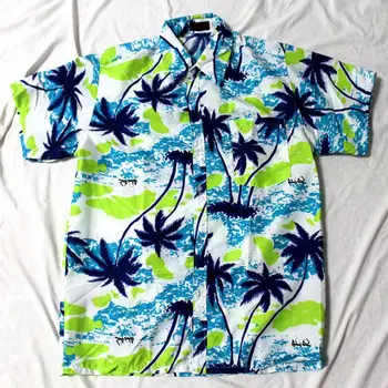 MISSKY Ženy Muži Unisex Letné Tričko Fashion Pláži Tričko Havajské Vzor Bežné Tričko Muž Milovníkov Oblečenie