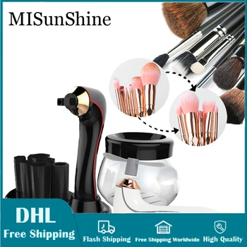 MISunShine 3 Rýchlosti Make-Up Štetec Cleaning Tool Set 6 Gumy Klipy Podpora Eye Shadow Nadácie Kefa Na Čistenie & Rýchle Sušenie
