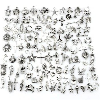 Mix Charms 120pcs/veľa Vintage Silver Mini Život Vec Prívesok DIY Šperky komponenty 22432