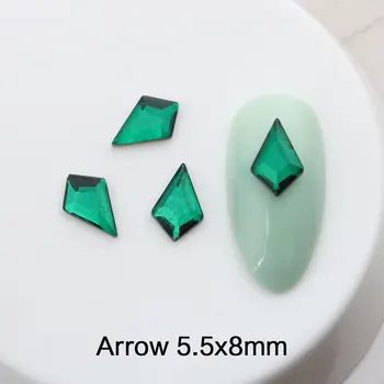 Mix Tvar Emerald Crystal Kamienkami 100ks Ploché späť 3D Nail art Drahokamu pre DIY Nechtov umelecké Dekorácie