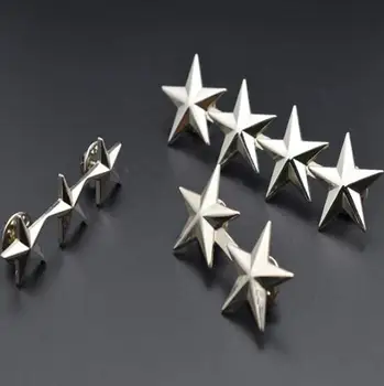 MIXORDER Zliatiny Pentagram Brošne Odznak Jeden/Dva/Tri/Štyri Hviezdy Preklopke Kolíky Golier Kolíky Módne Šperky Veľkoobchod 50pcs/veľa