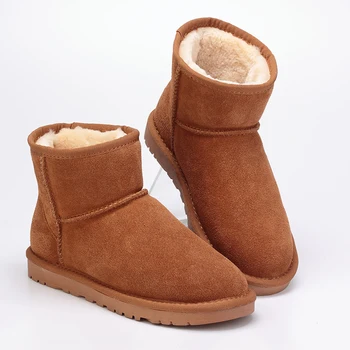 MIYAGINA Klasické Cowhide snehu topánky originálne kožené Topánky Teplé zimné topánky pre ženy veľké veľkosti 34-44