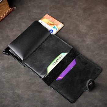 Mizpah 2020 Módne Originálne Kožené Pop-UP RFID Kreditnej Karty Držiteľ Vrecku Peňaženku