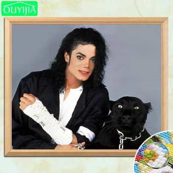MJ Panther A Michael Jackson Portrét 5D DIY Diamond Maľby Plné Námestie Diamond Výšivky Predaj Kamienky Mozaiky Maľovanie