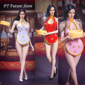 MM017 1/6 Sexy Ženská Postava Oblečenie Príslušenstvo Čínskej Reštaurácii Servírka Ultra Krátke Cheongsam Oblečenie Model pre 12