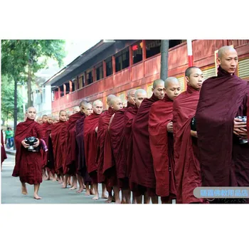 Mníšske Cassock Theravada Budhizmus Mních Master Jeho Svätosti Jujube Červená Topy, Nohavice, Opasky Budhistický Mních Rúcha Meditácie Kostým