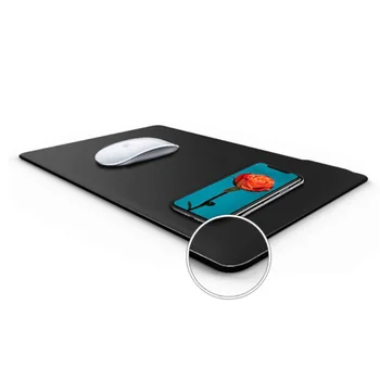 Mobilný Telefón Qi Bezdrôtová Nabíjačka Nabíja Podložku pod Myš, 2 v 1, Mat PU Kožené Mousepad na iPhone 12 Pro Max Samsung xiao