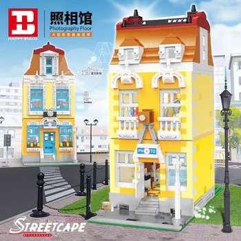 MOC Tvorca Expert Singapur Luxusné Obchody, Ulice Mesta Series Model Stavebné Bloky, Hračky Pre Deti, Fit Sembo Tehly DIY Dary